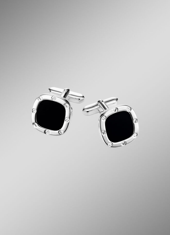 Manschettenkn&ouml;pfe aus Silber mit Onyx 