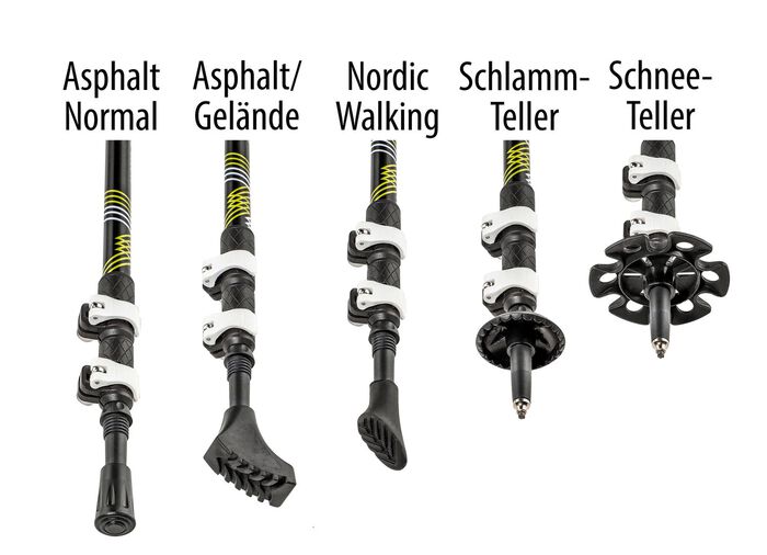 Wanderst&ouml;cke, 2er-Set, Inkl. 5 Aufs&auml;tzen 