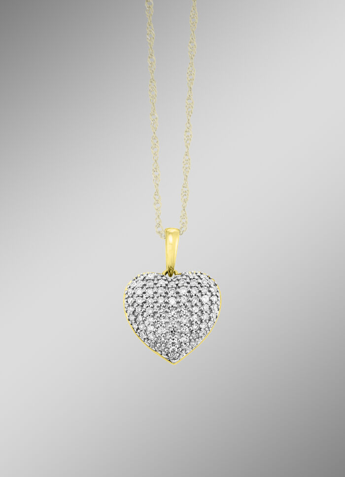 Herz-Anh&auml;nger mit funkelnden Diamanten 