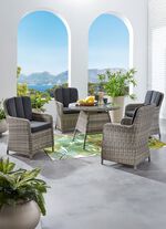 Gartenm&ouml;bel-Serie mit witterungsbest&auml;ndigem Halbrundgeflecht 