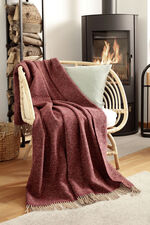 Wohndecke mit Fransen ROT