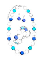 Schmuckset, 3-teilig, mit Kristallsteinen 