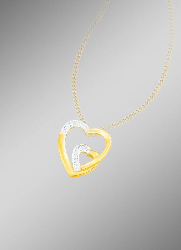 Zeitloser Herz-Anh&auml;nger in Bicolor 