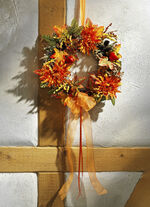 Wandkranz mit kleinen K&uuml;rbissen 