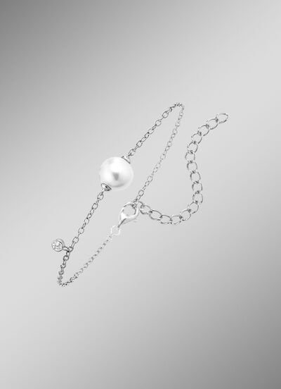 Armband mit S&uuml;&szlig;wasser-Zuchtperle und synth. Zirkonia 
