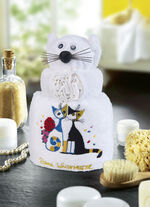 Frottier-Katze mit Motiv von der Künstlerin Rosina Wachtmeister 