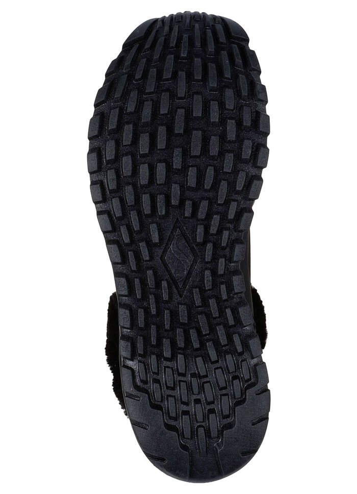 SKECHERS, gefütterte Damen-Boots, Winterschuhe, mit flauschigem Plüschkragen SCHWARZ