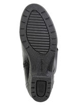 ELENA EDEN Schnür-Stiefelette mit umschlagbarem Lammfellkragen SCHWARZ