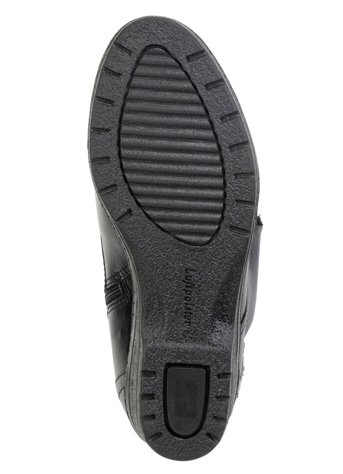 ELENA EDEN Schnür-Stiefelette mit umschlagbarem Lammfellkragen SCHWARZ