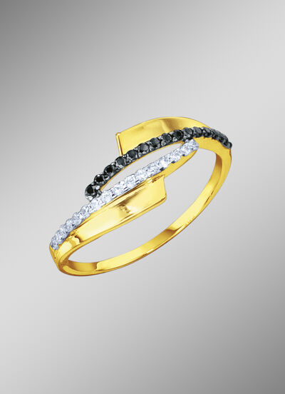 Feiner Damenring mit synth. Zirkonia 