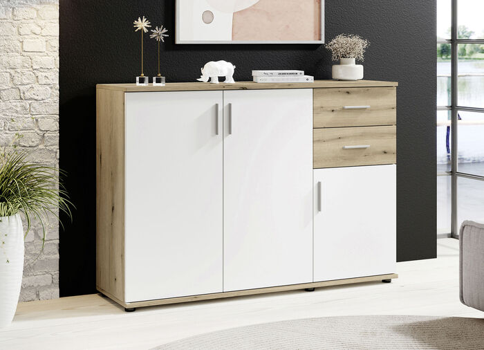 Moderne, kombistarke Sideboards EICHE-WEISS