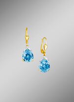 Ohrringe mit echt Blautopas und Diamanten 