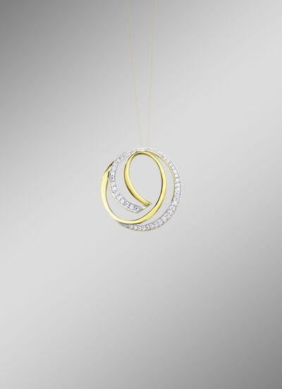 Anhänger in Bicolor mit Zirkonia 