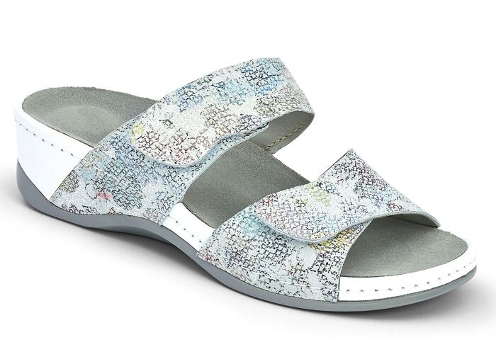 Mubb Pantolette mit floralem Druck SILBERGRAU-BUNT