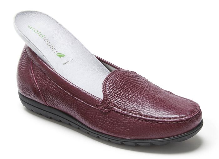 Waldl&auml;ufer Slipper aus hochwertigem, genarbtem Hirsch-Nappaleder BORDEAUX