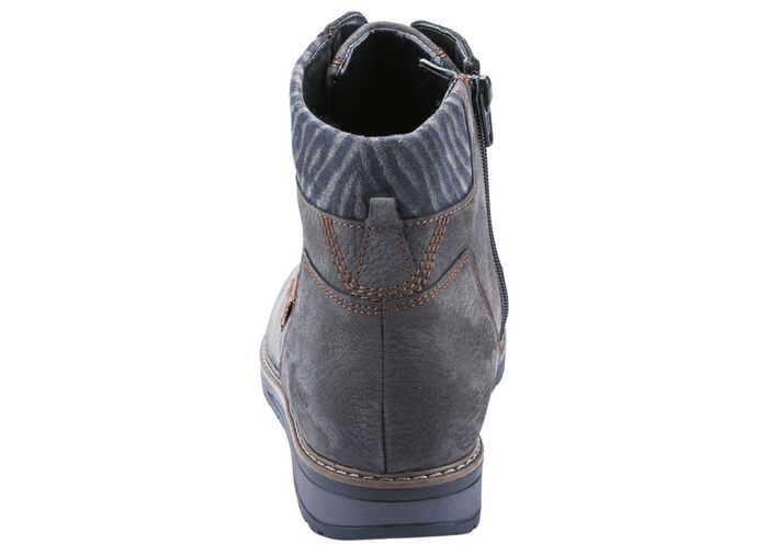 Waldl&auml;ufer Schn&uuml;r-Stiefelette mit Warmfutter aus reiner Baumwolle STEINGRAU