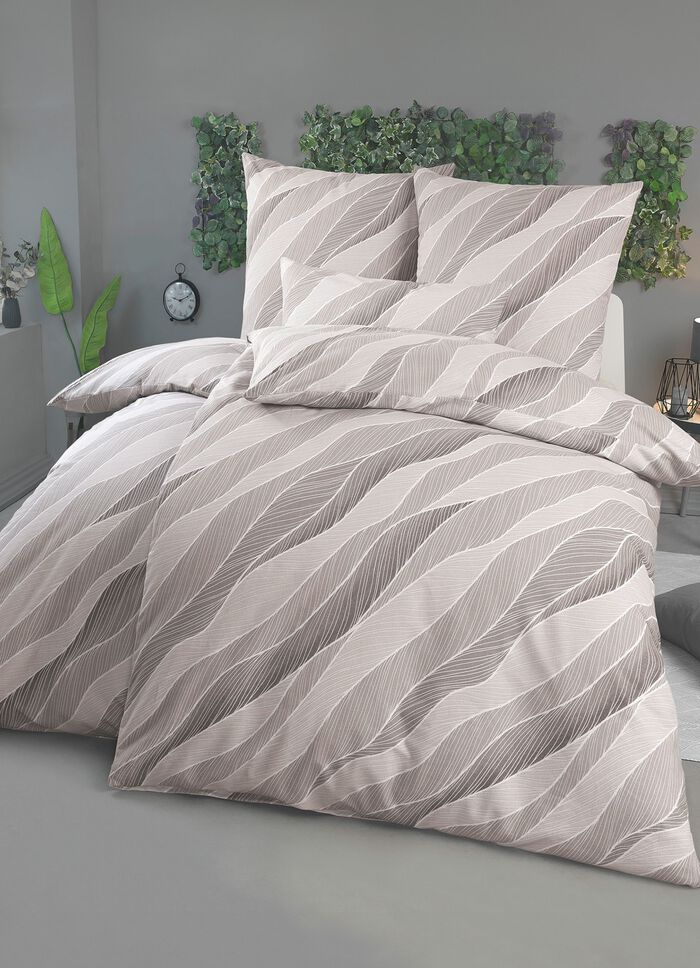 Bettw&auml;sche-Garnitur in Flanell-Qualit&auml;t BRAUN