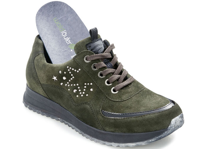 Waldläufer Schnürschuh mit trendiger Nietenzier KHAKI