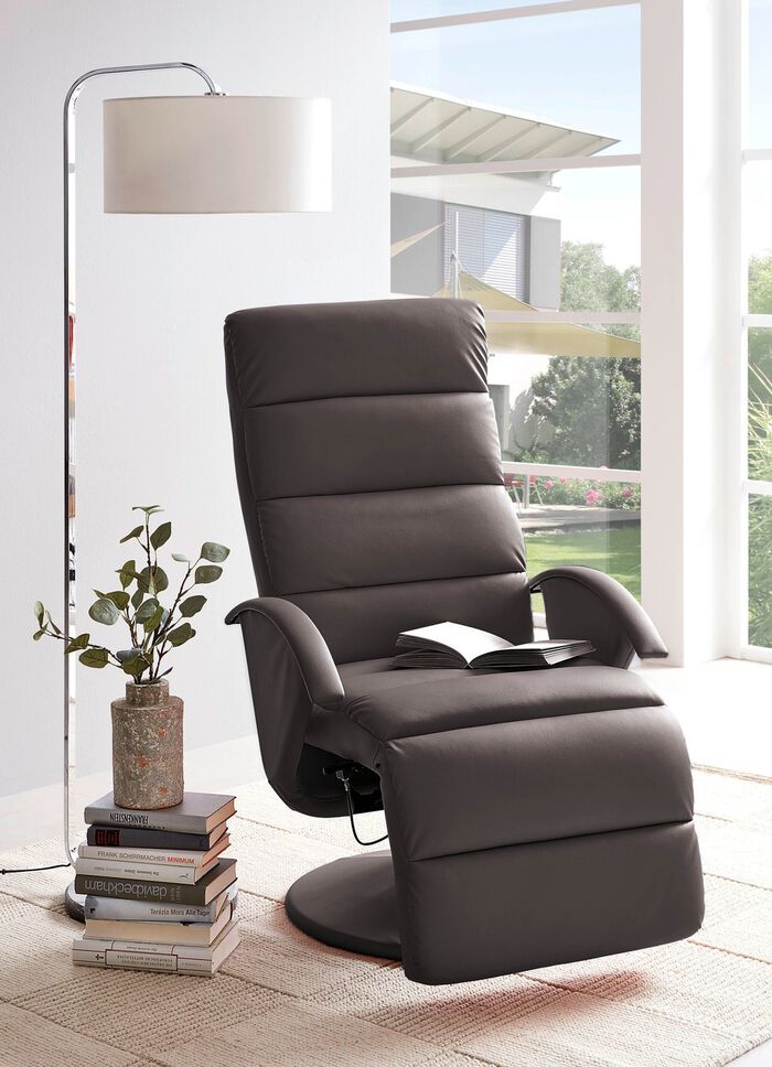 Relax-Sessel mit stabilem Metallrahmen GRAU-BRAUN