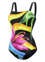 Schwab Badeanzug mit platziertem Druckdessin und Halbkorsage 