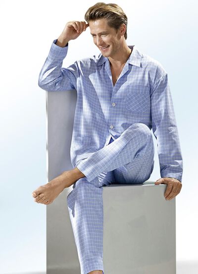 Schlafanzug, durchgeknöpft, gewebt 