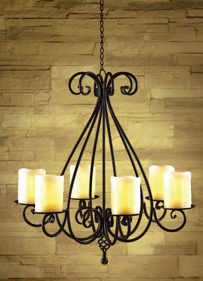 Kerzenleuchter mit LED-Echtwachskerzen 