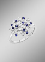 Hochwertiger Damenring mit Safir und Brillanten 