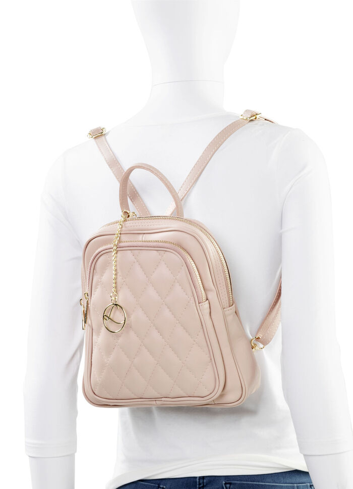 Laurina Kalbleder-Rucksack in angesagtem Dessin PUDERROSÉ