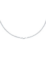 Stilvolle Kordel-Halskette in Weißgold 