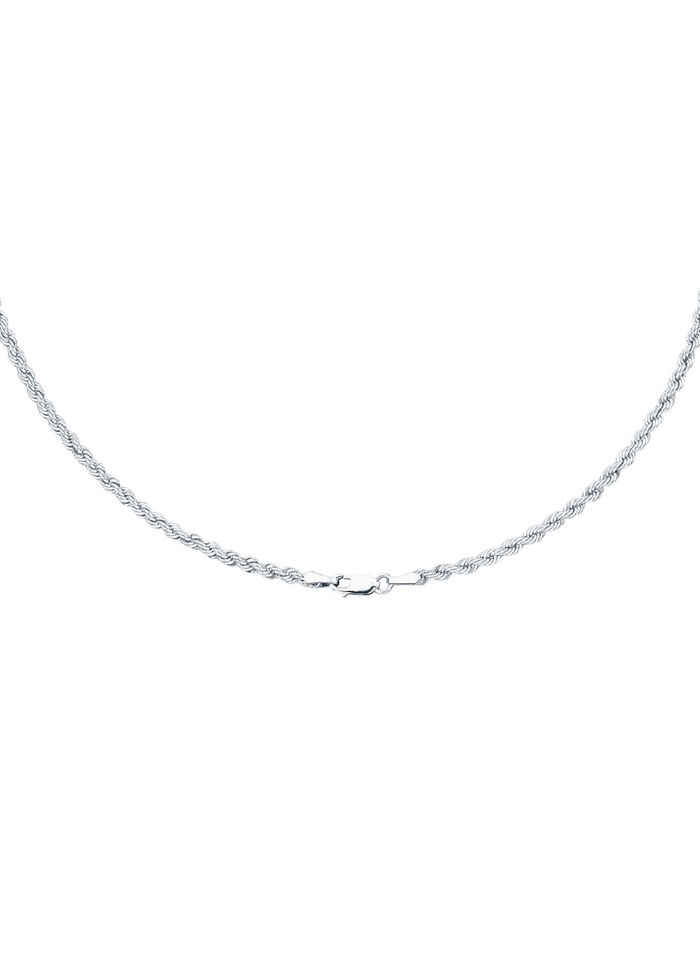 Stilvolle Kordel-Halskette in Weißgold 