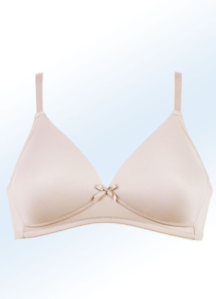 Naturana Zweierpack BH mit gepolsterten Cups 1X WEISS, 1X Puder