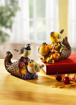 V&ouml;gel auf Korb, 2er-Set 