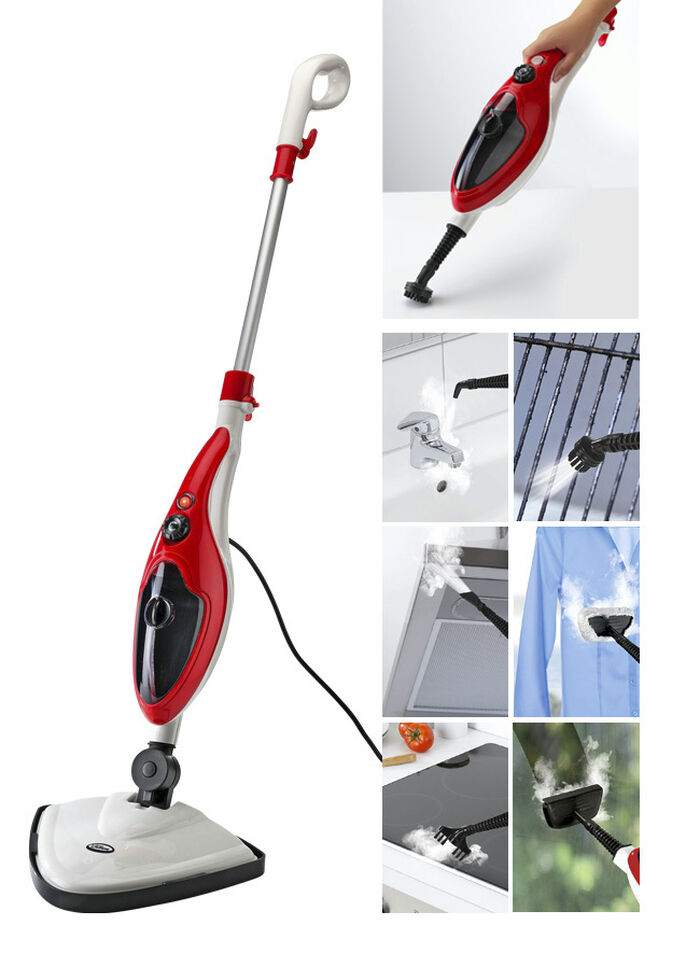 Aqua Laser Dampfreiniger f&uuml;r eine gr&uuml;ndliche Reinigung und Desinfektion WEISS-ROT