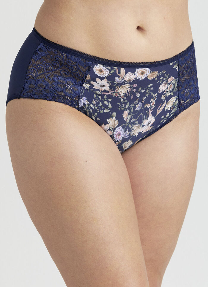 Miss Mary Slip mit farbharmonischem Floraldessin MARINE-BUNT