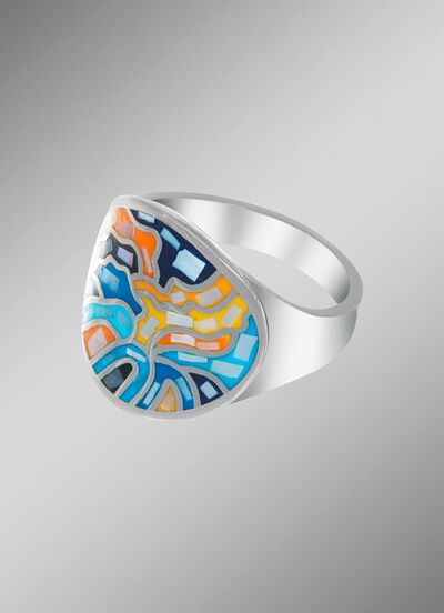 Damenring mit Mosaik-Design 