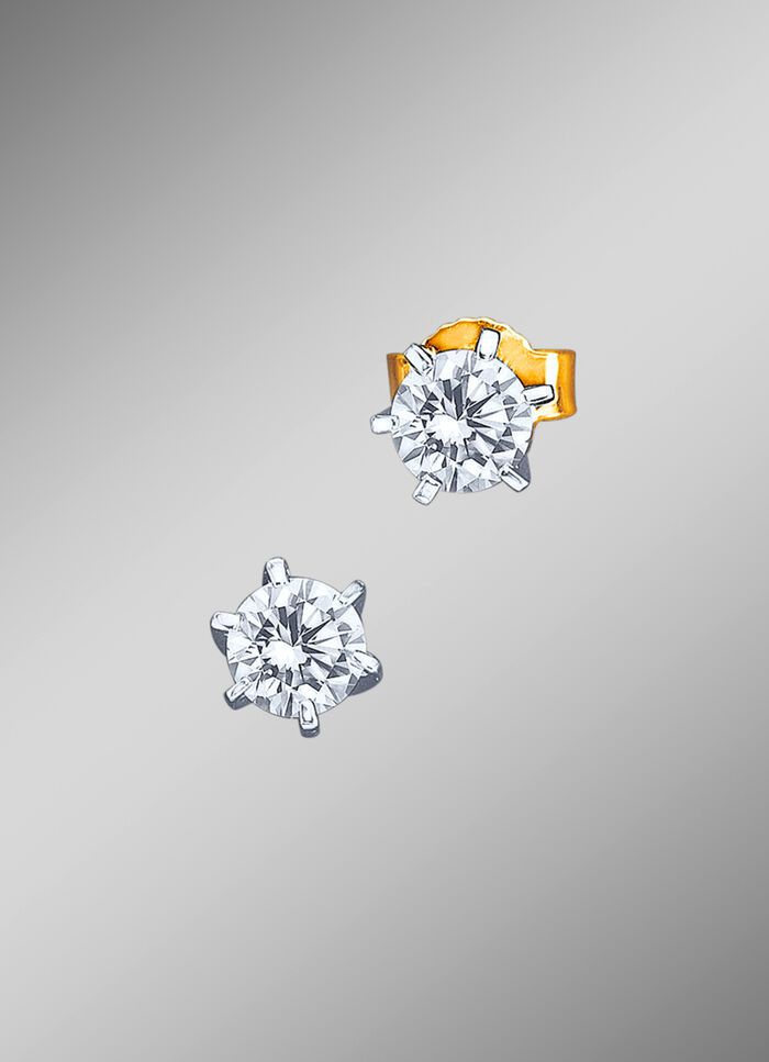 Hochwertige Solit&auml;rohrstecker mit Brillanten 