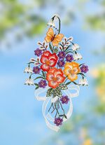 Fensterbild mit Blumen-Motiv 