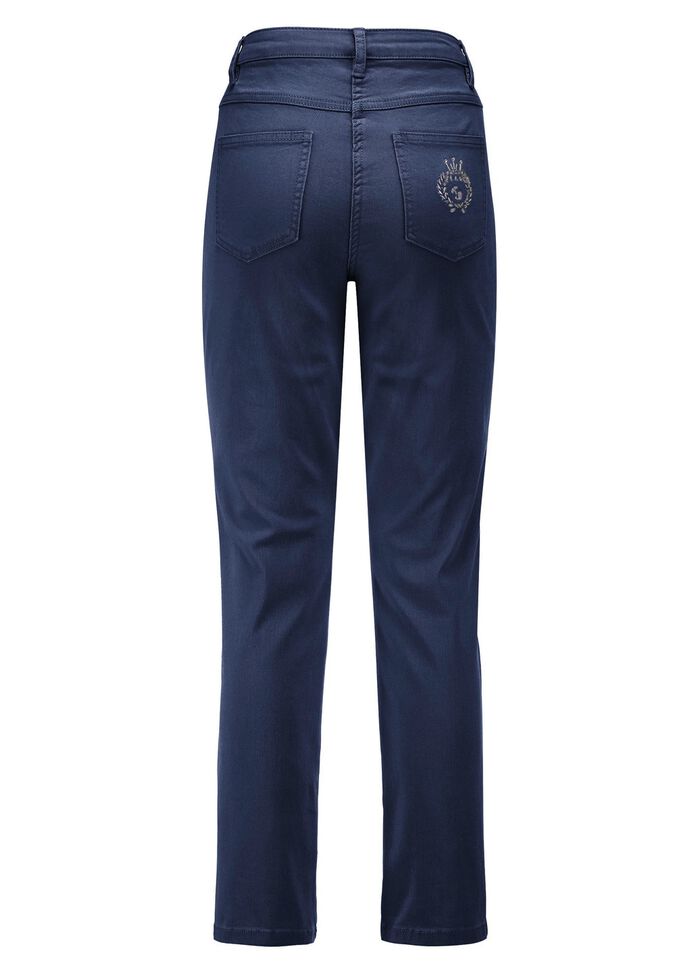 Edeljeans mit Stickerei in 7/8-L&auml;nge 