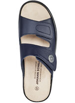 Bequeme Damen-Pantoletten, mit herausnehmbarem Fußbett DUNKELBLAU