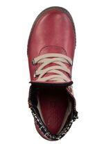 ELENA EDEN Schn&uuml;r-Bootie mit gepolstertem Textil-Schaftrand GRANATROT