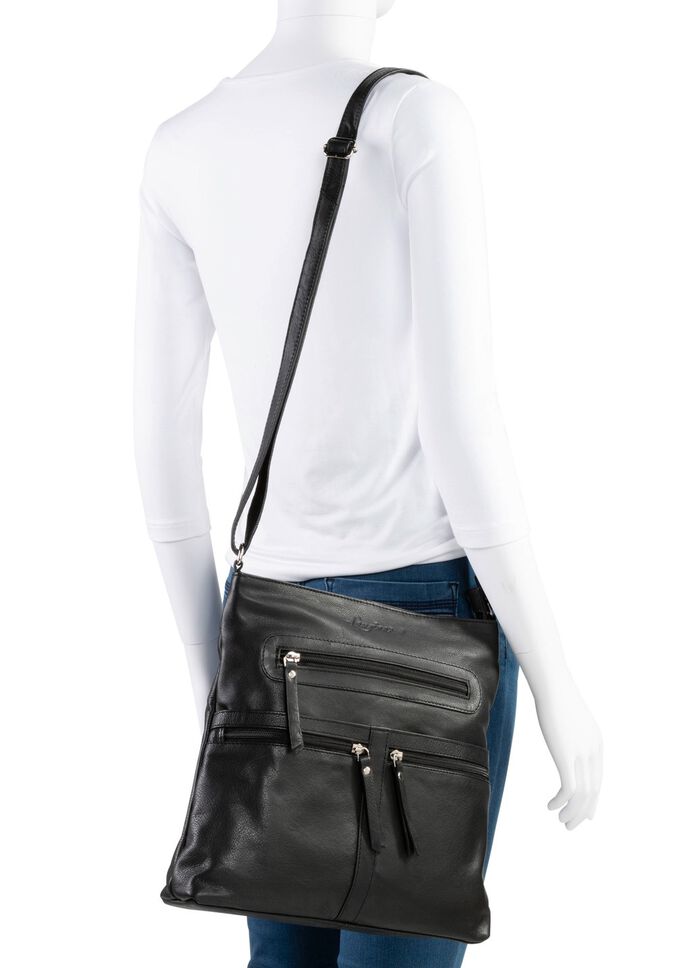 Laurina, Tasche, Damen, mit verstellbarem Umh&auml;ngeriemen SCHWARZ