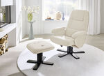 Relax-Sessel mit Hocker CREME