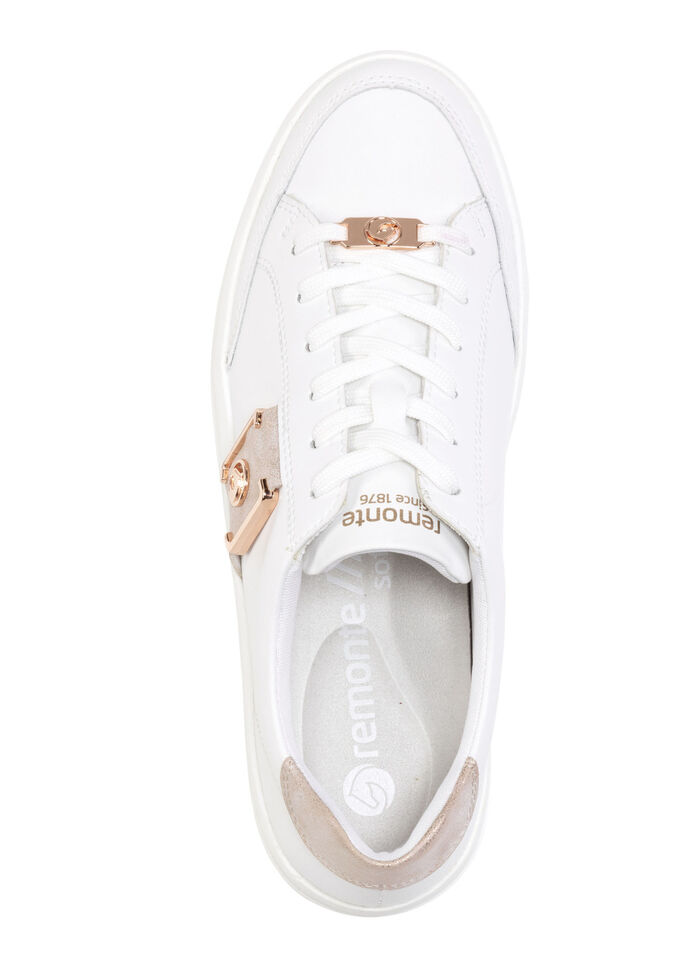 Remonte Sneaker mit Metallic-Bes&auml;tzen WEISS-ROS&Eacute;GOLD