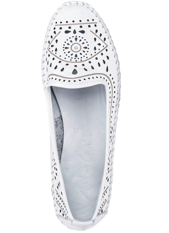 Andrea Conti Mokassin-Slipper aus Rind-Nappaleder WEISS