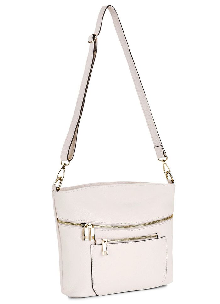 Laurina Tasche aus genarbtem Kalbleder HELLBEIGE