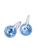 Ohrringe mit blauem Quarz beh., und synth. Zirkonia 