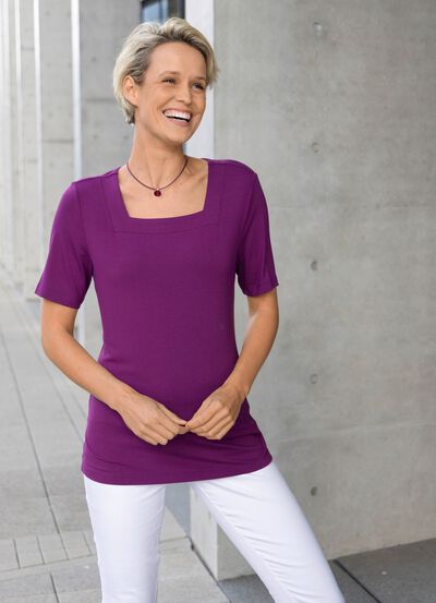 Shirt mit Karree-Ausschnitt 