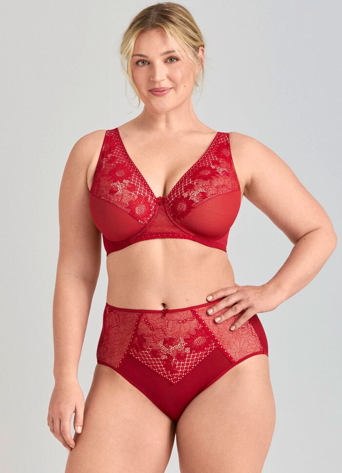 Miss Mary Miederslip mit unterlegter Elastikspitze ROT