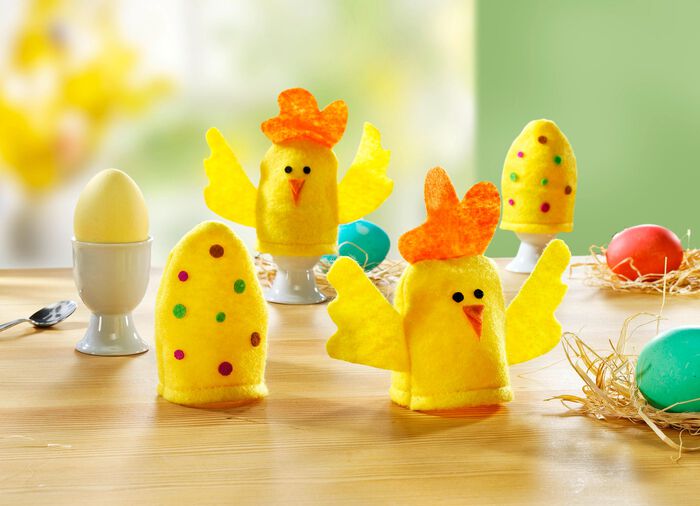 Originelle Eierw&auml;rmer aus Textilmaterial, 4er-Set 