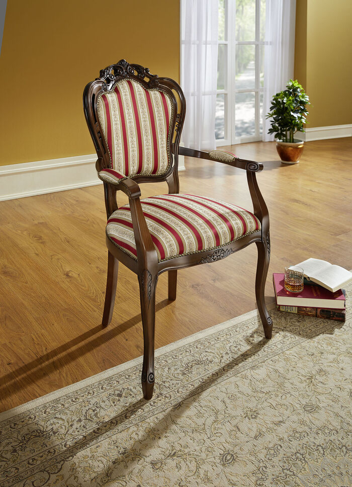 Armlehnenstuhl NUSSBAUM-ROT